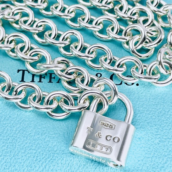 Tiffany & Co. 1837 Lock Charm Necklace In Sterling Silver - Picture 9 of 9